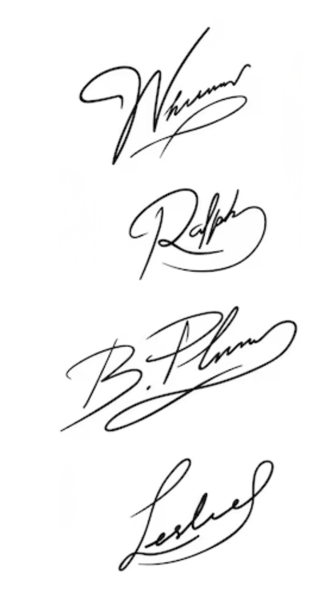 Exemplos de assinaturas autografadas estilo 1