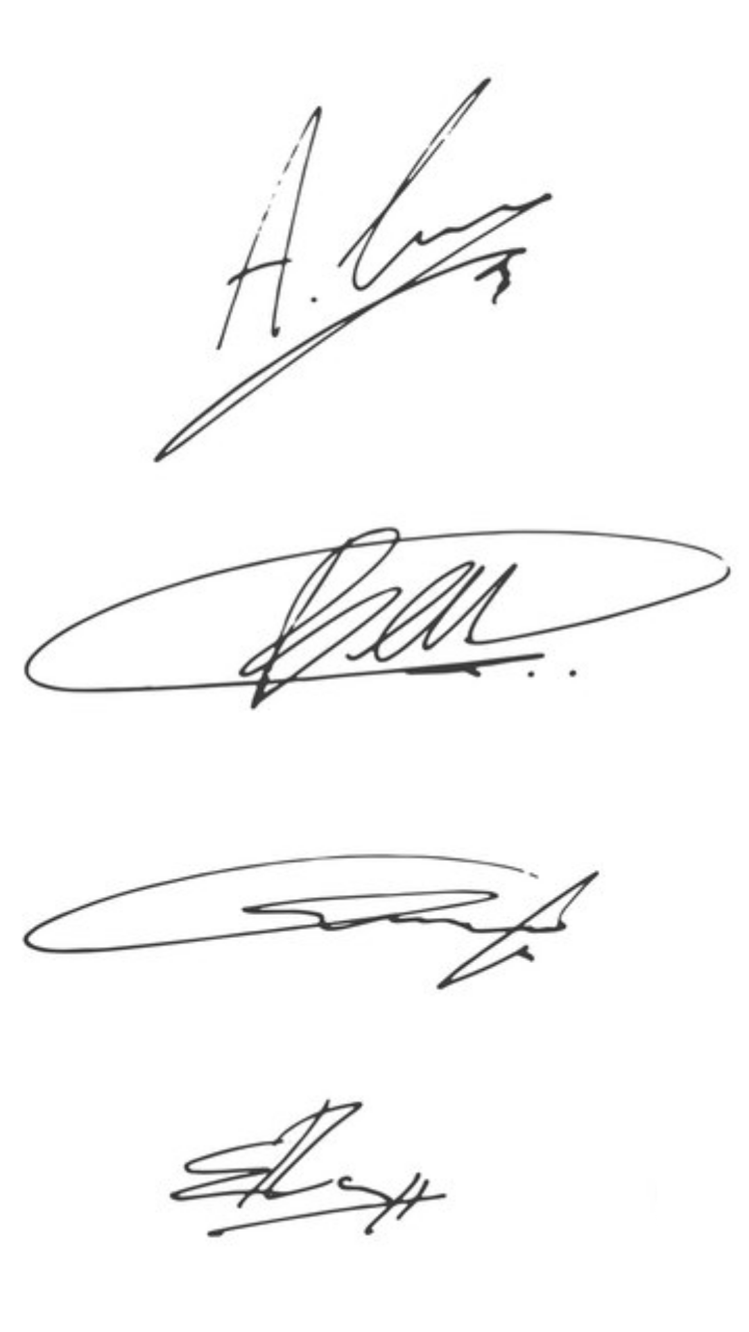 Exemplos de assinaturas desenhadas à mão estilo 1