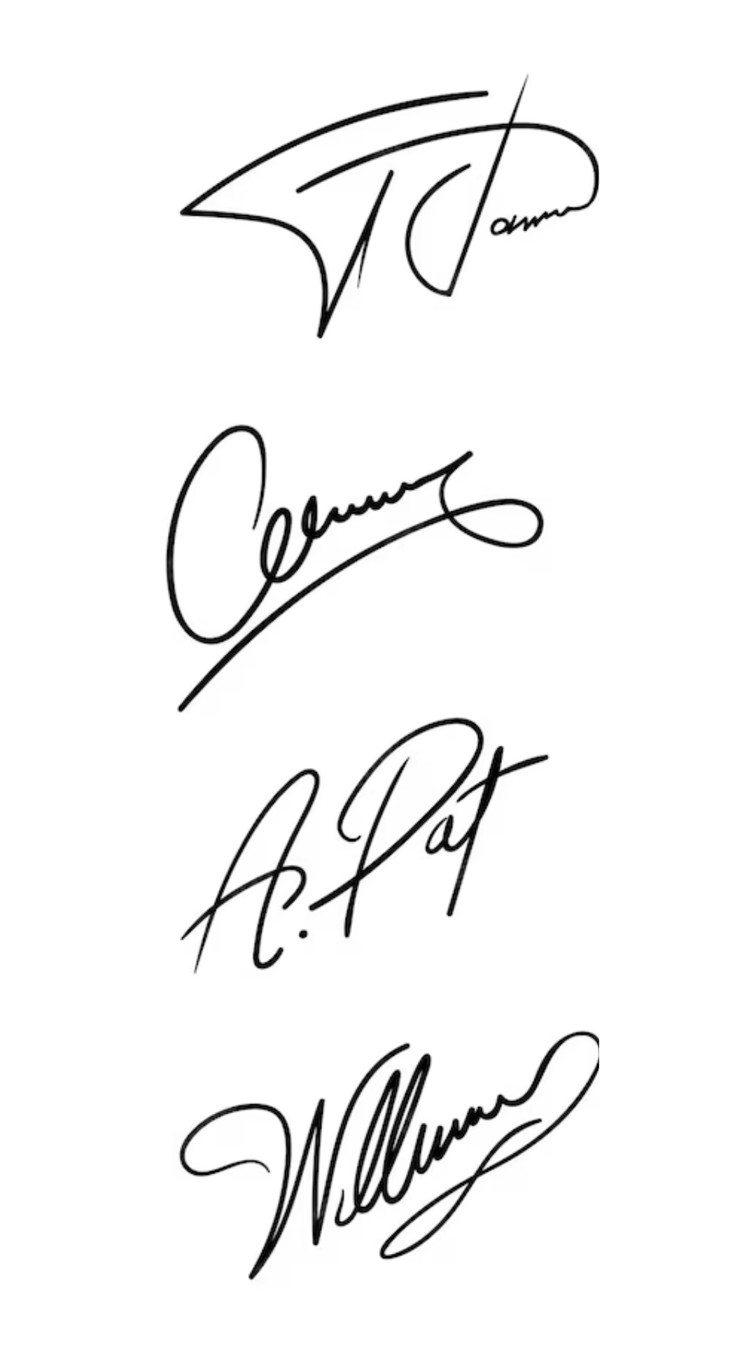 Exemplos de assinaturas comerciais