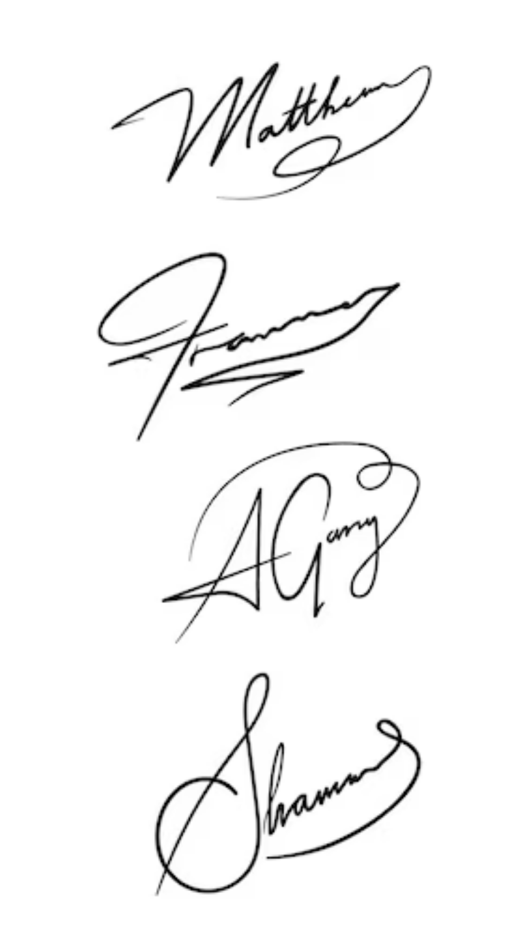 Exemplos de assinaturas autografadas estilo 3